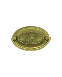 Oval Plate Handle with Eagle Detail 2 3/4" Bore